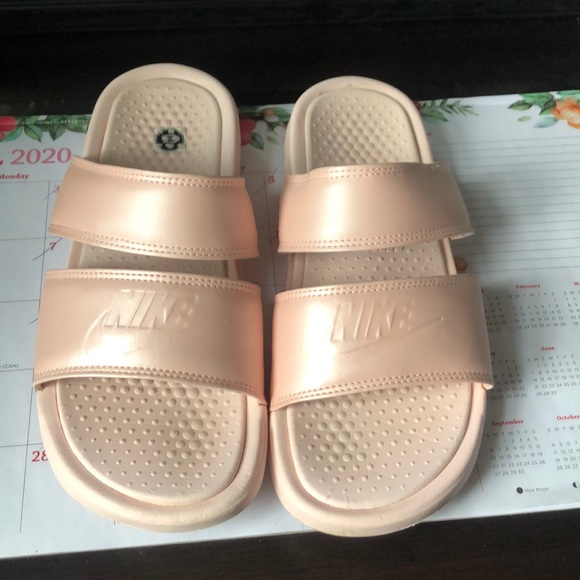 Nike Shoes - Pink double strap slides Nike